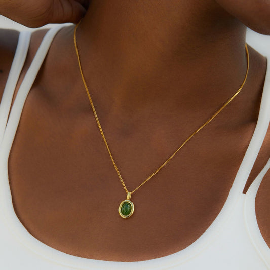 Jade-Ovale-Halskette