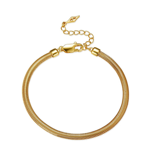 Bare Luxe Essential Chain Bracelet by Awakened Time, crafted in 925 sterling silver with a durable 18ct recycled gold vermeil finish for a timeless minimalist look.