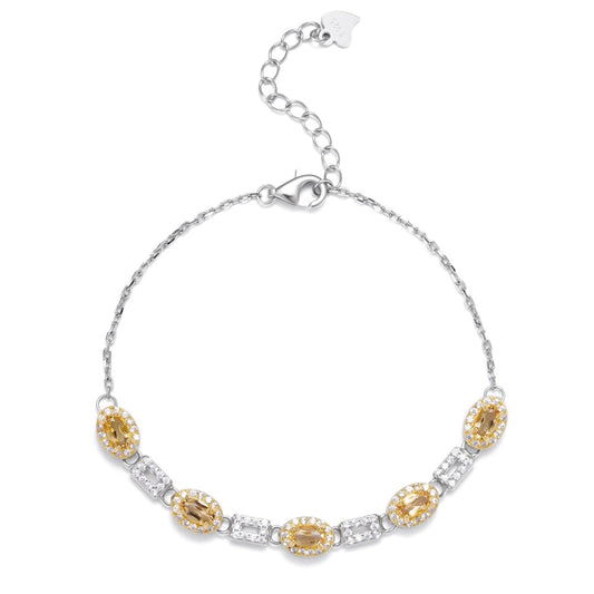 Classic Citrine Bracelet by Awakened Time crafted in 925 sterling silver with a luminous natural citrine gemstone and brilliant cubic zirconia details.