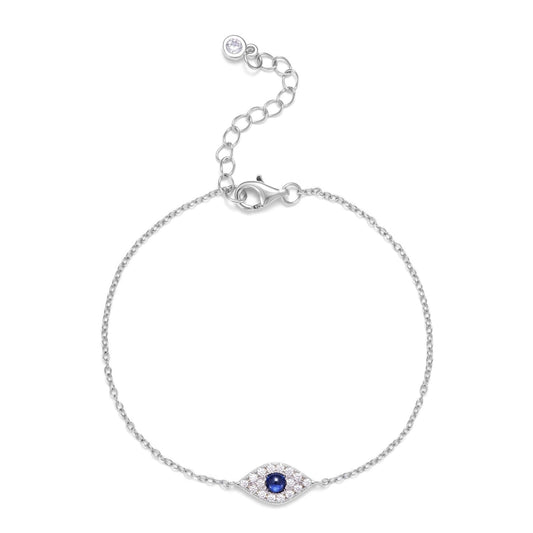 Awakened Time Evil Eye Bracelet crafted in 925 sterling silver with blue and white cubic zirconia stones.