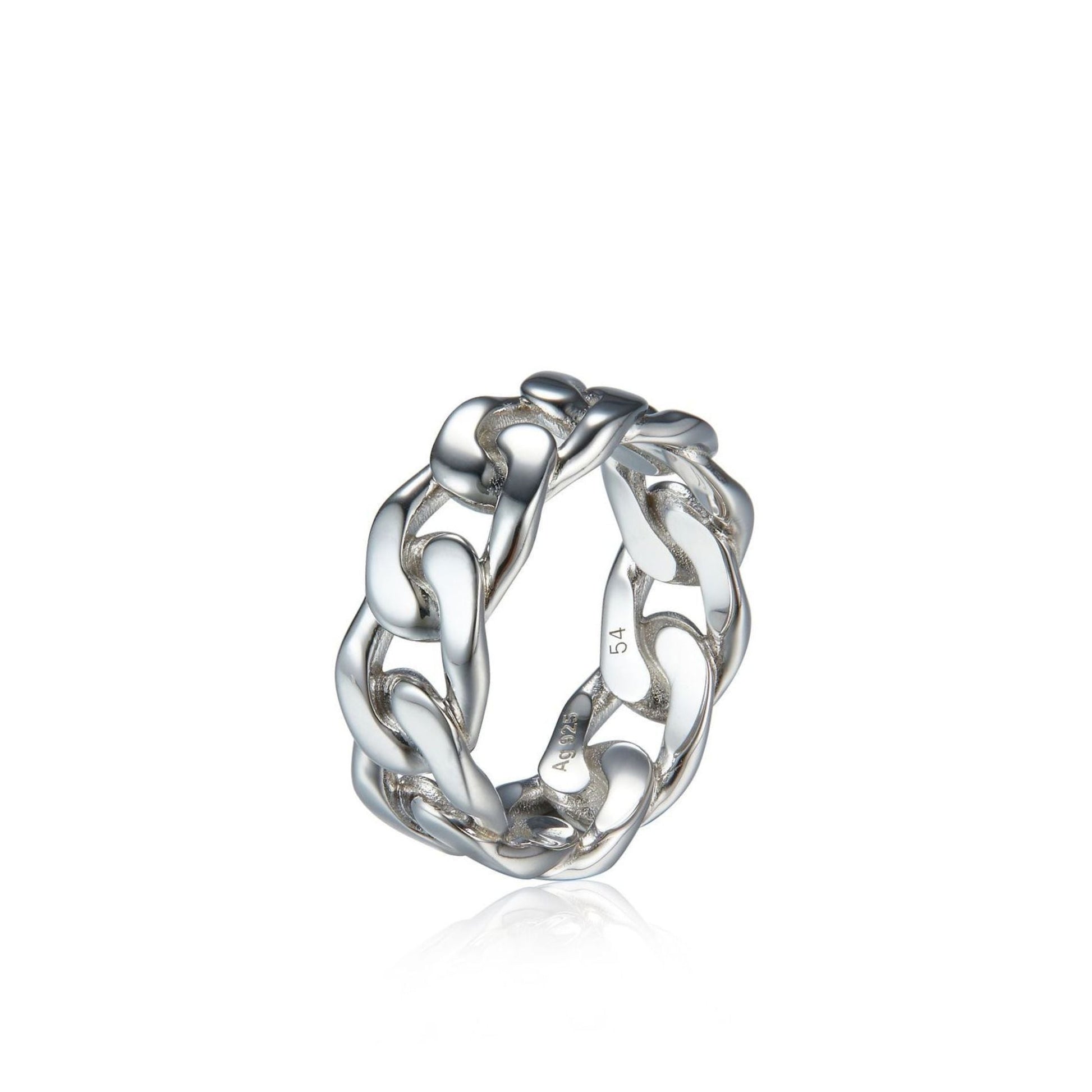 Awakened Time Iconic Chain Ring crafted in 18ct white gold vermeil over sterling silver.