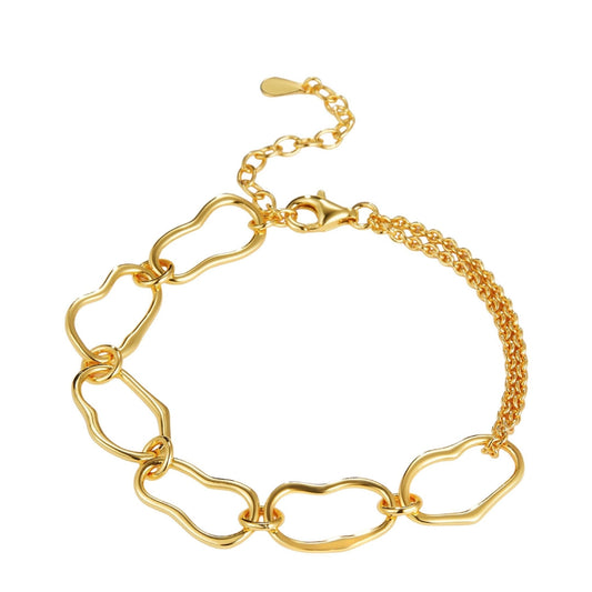 Awakened Time Liaison gold chain bracelet crafted in 18ct recycled gold vermeil over 925 sterling silver.