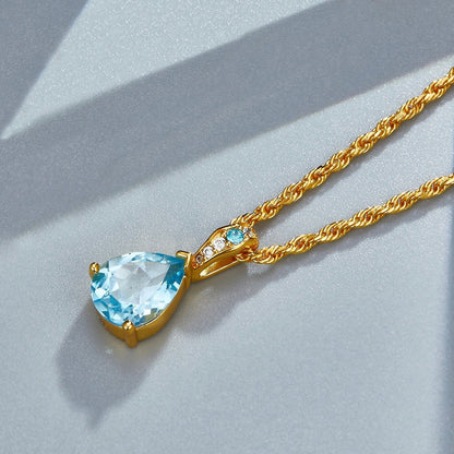Collier Azure Teardrop