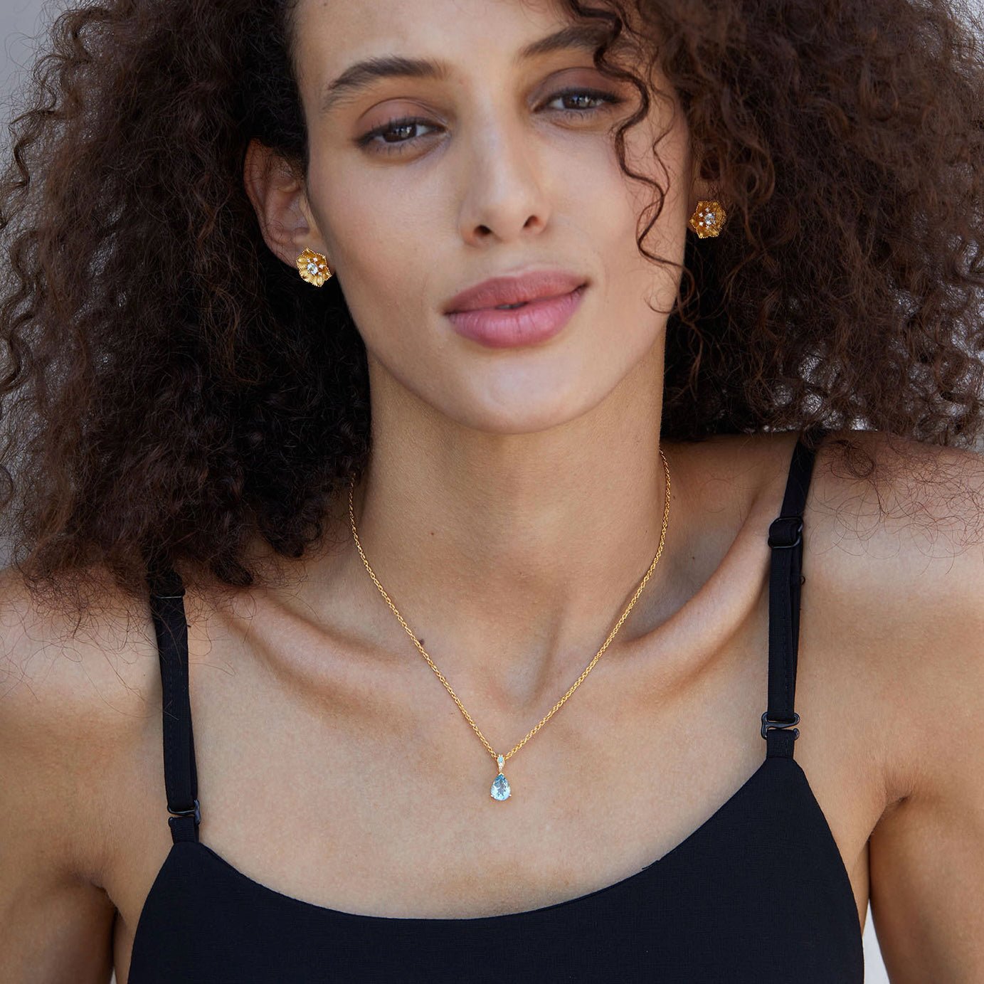 Collier Azure Teardrop