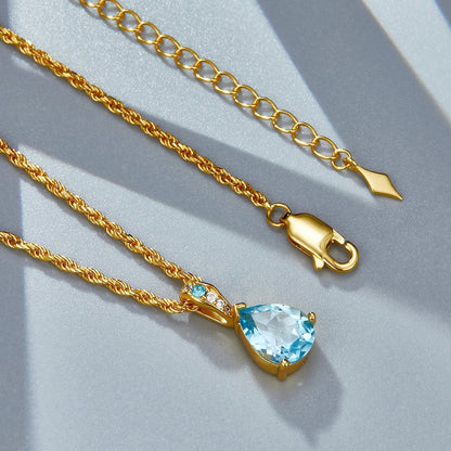 Collier Azure Teardrop
