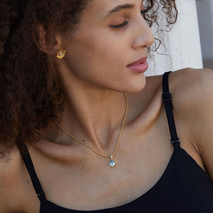 Collier Azure Teardrop