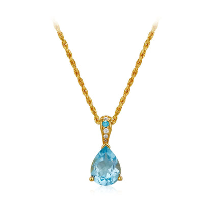 Collier Azure Teardrop