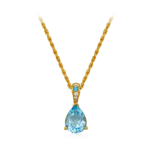 Collier Azure Teardrop