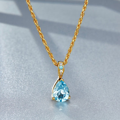 Collier Azure Teardrop