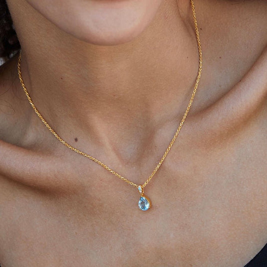 Collier Azure Teardrop