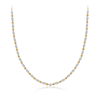 Bare Luxe Éclat fine chain necklace featuring two-tone gold and white gold vermeil links
