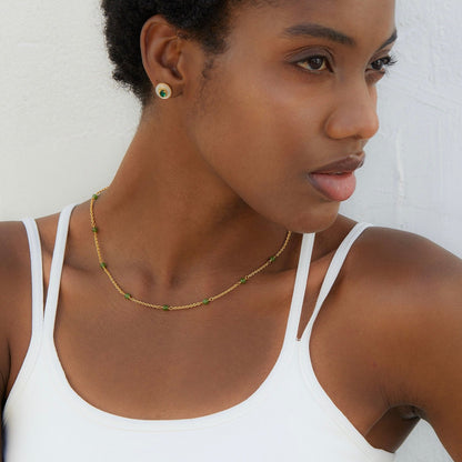 Bare Luxe – Green Orbit Necklace