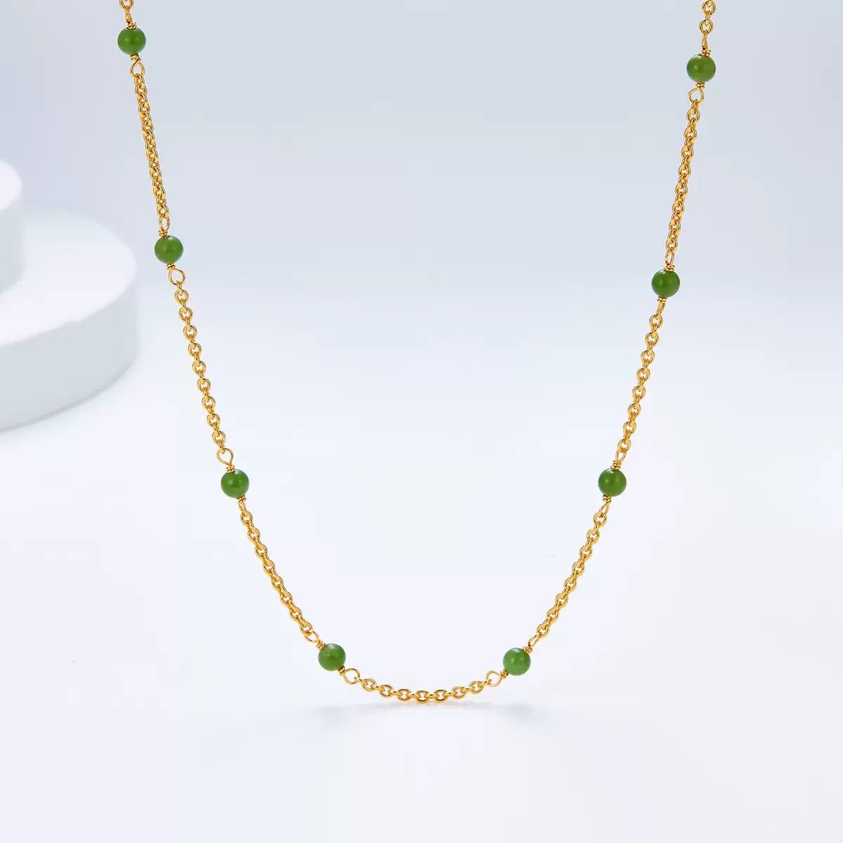 Bare Luxe – Green Orbit Necklace