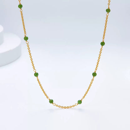 Bare Luxe – Green Orbit Necklace