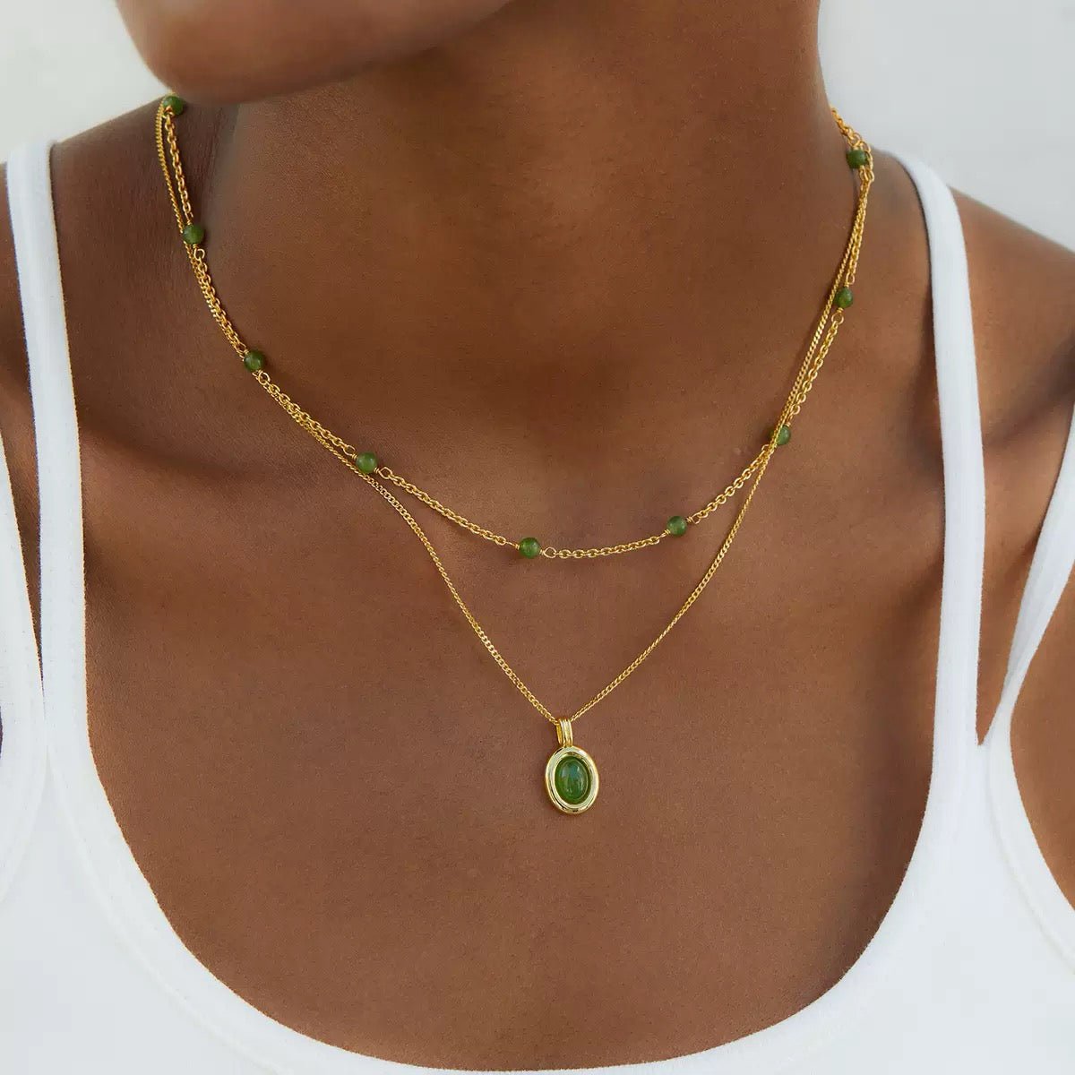 Bare Luxe – Green Orbit Necklace