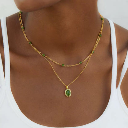 Bare Luxe – Green Orbit Necklace