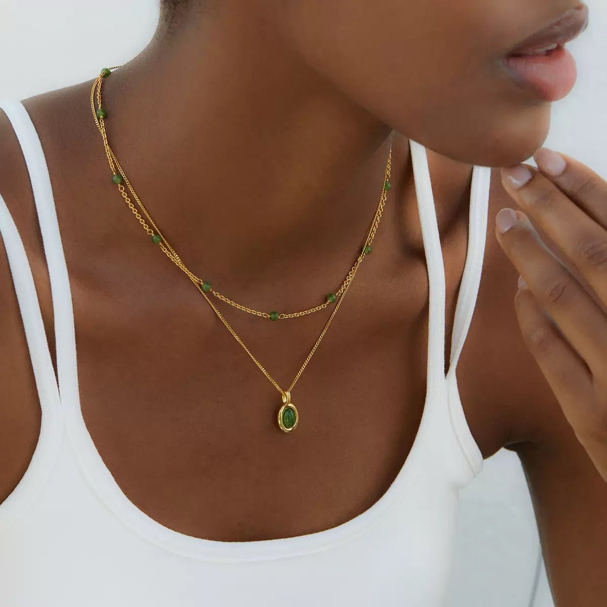 Bare Luxe – Green Orbit Necklace