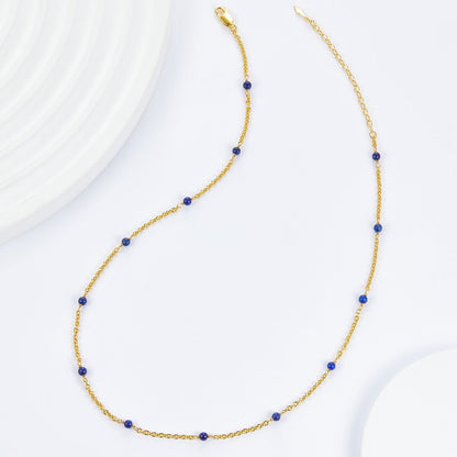 Bare Luxe lapis lazuli chain necklace in 18ct gold vermeil