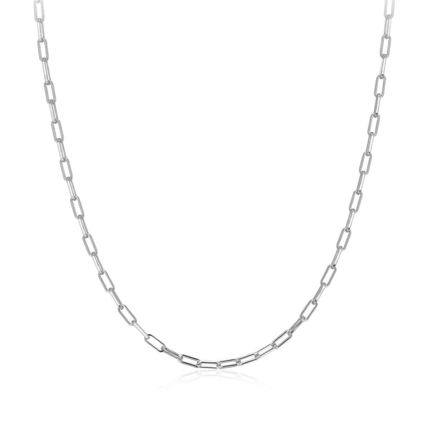 Bare Luxe Paperclip Necklace in 18ct white gold vermeil