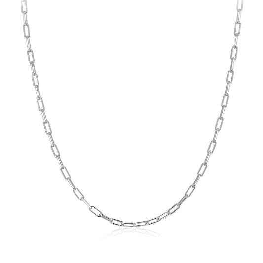 Bare Luxe Paperclip Necklace in 18ct white gold vermeil