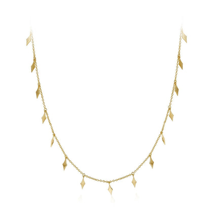 Bare Luxe Venus Drip necklace featuring delicate diamond-shaped gold charms on a fine chain