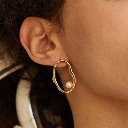 Pendientes de perla Contour d’Or