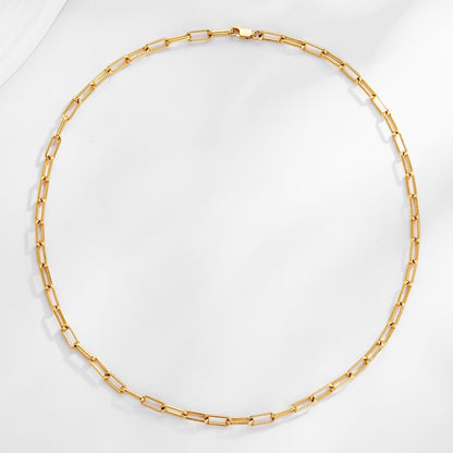18ct gold vermeil paperclip chain necklace in 925 sterling silver