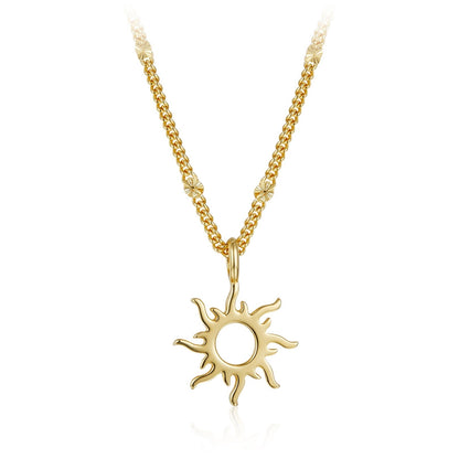 Awakened Time Helia sun pendant necklace in 18ct recycled gold vermeil
