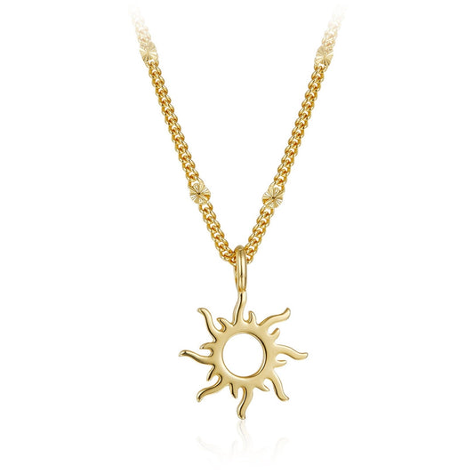 Awakened Time Helia sun pendant necklace in 18ct recycled gold vermeil