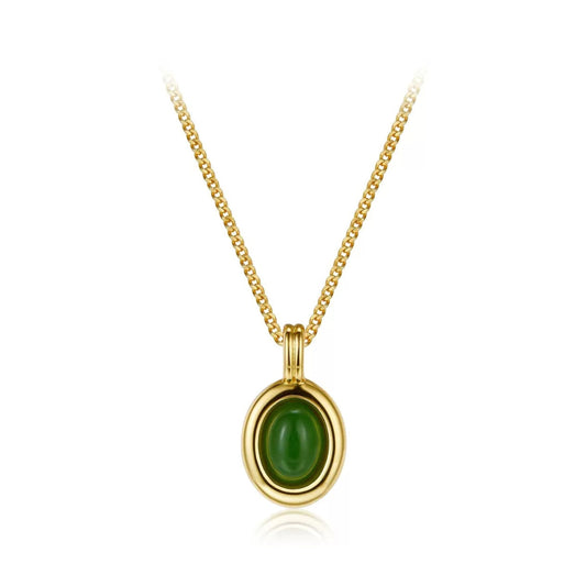 Jade-Ovale-Halskette