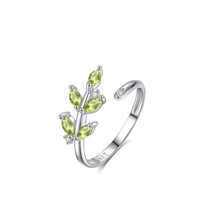 Anillo Línea de Hojas