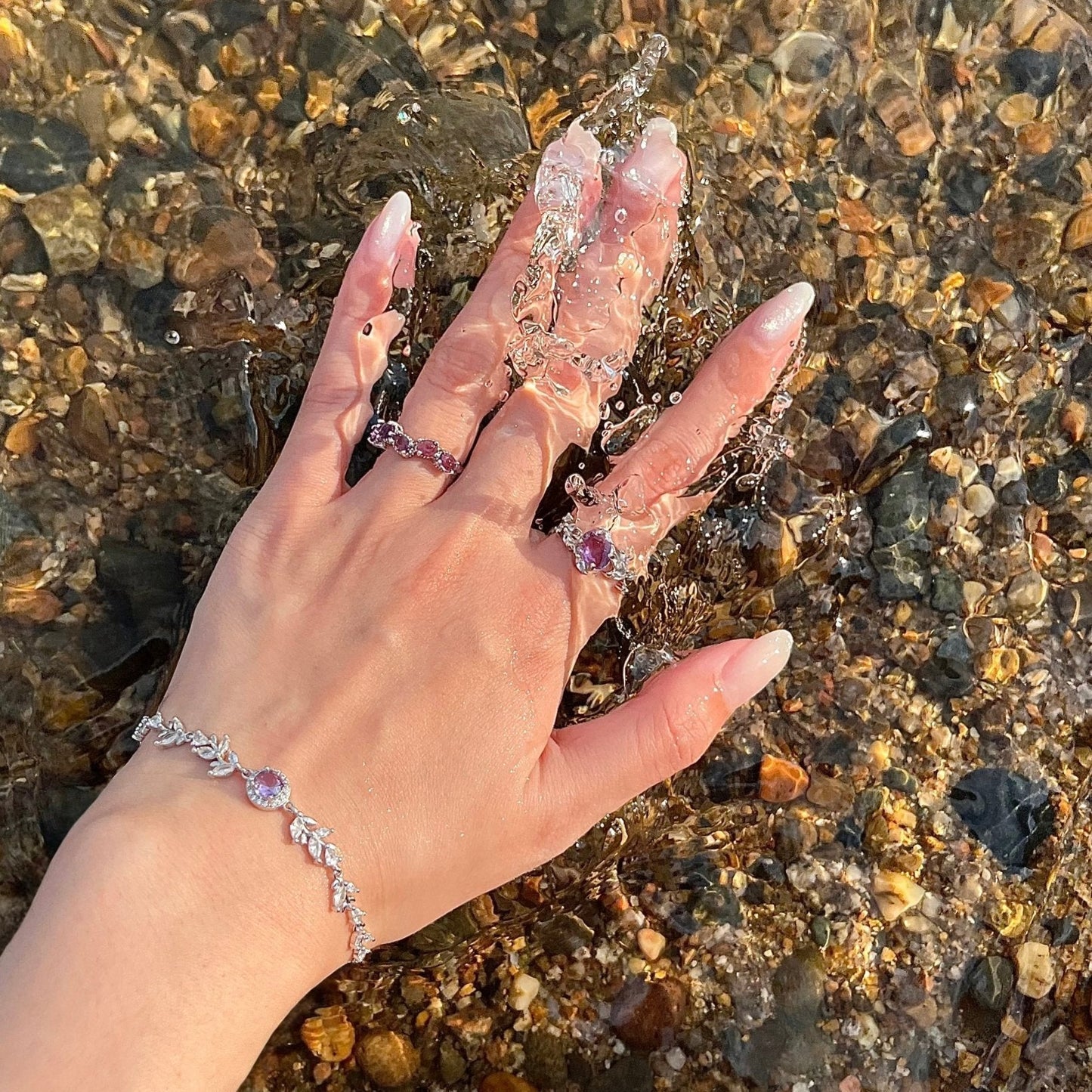 Wheatline Bracelet - Featuring Amethyst